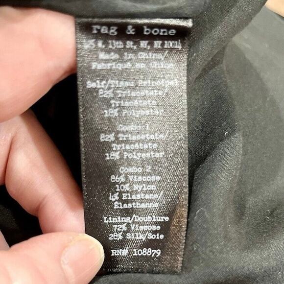 Rag & Bone Women's V-Neck Phoebe Shift Dress Pockets Sz 6 Little Black dress - Picture 8 of 8